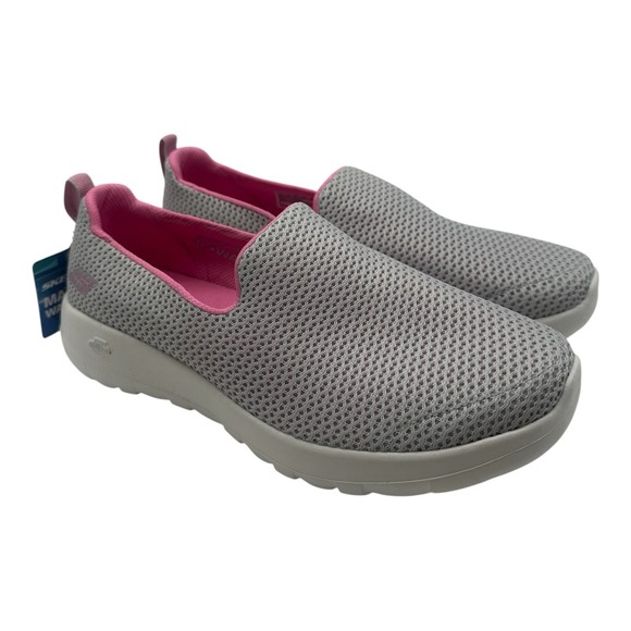 Skechers Shoes - Skechers Go Walk Joy Shoes Women Sz 7 WIDE FIT Gray Pink Slip On Sneakers Loafer